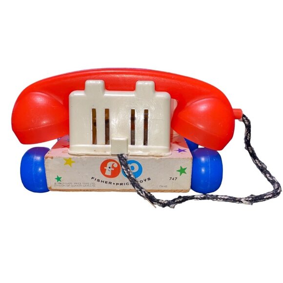 Fisher-Price Chatter Telephone Toy With Blue Wheels & Red Receiver - Picture 6 of 16